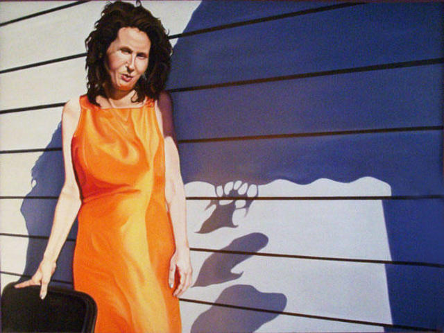 Artist Thomas Williams. 'Woman In Orange' Artwork Image, Created in 2001, Original Painting Oil. #art #artist