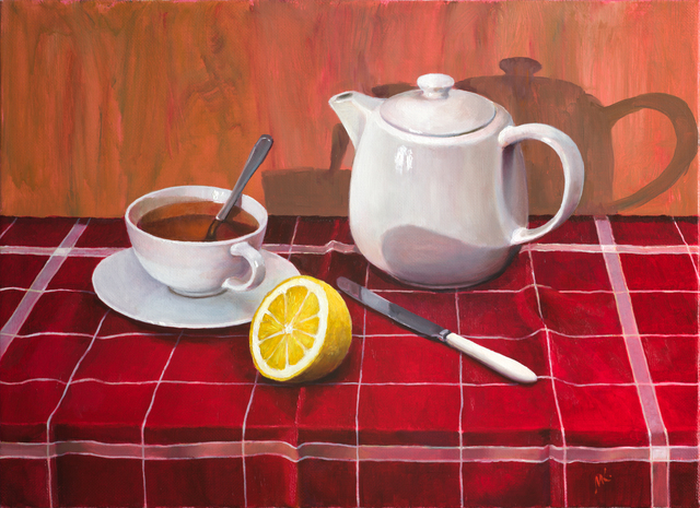 Artist Mikhail Velavok. 'Tea With Lemon Comp 3' Artwork Image, Created in 2018, Original Painting Oil. #art #artist