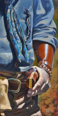 Steve Miller: 'Price of Peace', 2010 Oil Painting, Western.   Western gun gunfighter gun slinger colt fourty five hand gun gunfight quickdraw quick draw ...