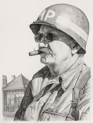 Steve Miller: 'Tried By Fire', 2009 Other Drawing, Western.   World War II Soldier France ...