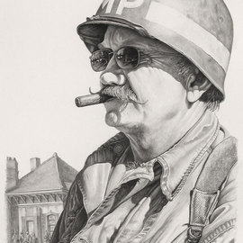 Steve Miller: 'Tried By Fire', 2009 Other Drawing, Western. Artist Description:   World War II Soldier France ...