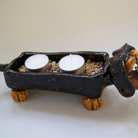 Dachshund Dog Tea Candle Holder Item 1074 By Suzanne Noll