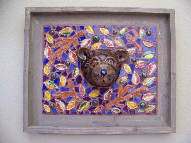 Artist Suzanne Noll. 'Lil Smokie Brown Bear Face Mask' Artwork Image, Created in 2009, Original Ceramics Other. #art #artist