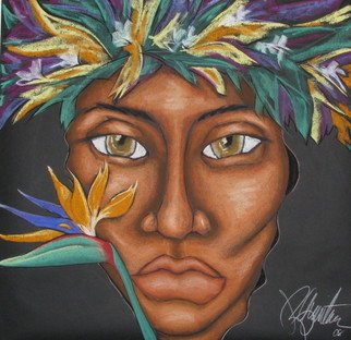 Jacqueline Rudolph: 'Paradise', 2007 Pastel, Ethnic.       expressionistic portrait of Hawaiian women.      ...
