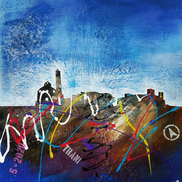 Artist Sandro Bonamoneta. 'Trani Skyline' Artwork Image, Created in 2020, Original Painting Acrylic. #art #artist