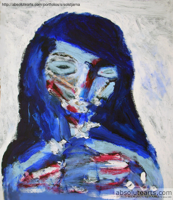 Artist Richard Solstjarna. 'Portrait Of Gigi' Artwork Image, Created in 2012, Original Painting Tempera. #art #artist