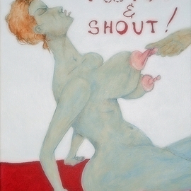 Jayne Somogy: 'twist and shout', 2019 Acrylic Painting, Erotic. Artist Description: While this depicts a very graphic sexual situation, it is done using great exaggeration to produce a humorous and whimsical scene.To see all my work- - www.  Jayne- Somogy.  pixels.  com...