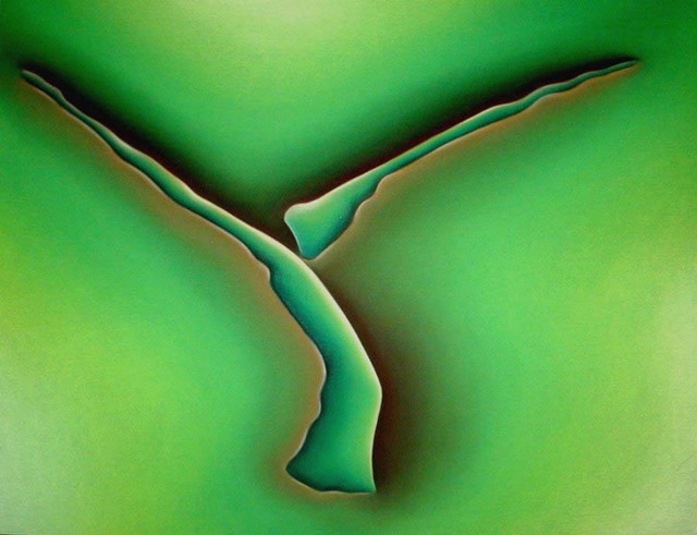 Artist Sonja Svete. 'JOY 06 - HEALTHY  GREEN' Artwork Image, Created in 2002, Original Pastel. #art #artist