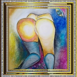 Sonya Chaushka: 'Sex under the moon', 2017 Acrylic Painting, Erotic. Artist Description: sex, erotica, sonya chaushka, art, painting, ...