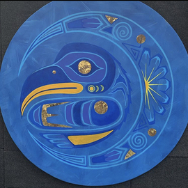 Roger Perkins: 'blue thunderbird', 2020 Acrylic Painting, Spiritual. Artist Description: American Indian Artist inspired by the Cultures of Turtle Island...