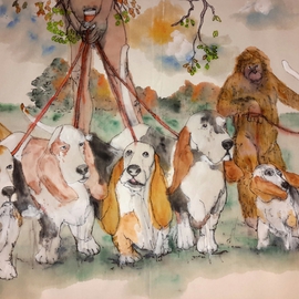 Debbi Chan Artwork Dogs  dogs  dogs album, 2015 Watercolor, Dogs