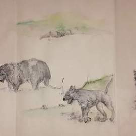 Debbi Chan Artwork The wolfhounds are coming album, 2015 Artistic Book, Dogs