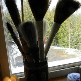 Debbi Chan: 'big brushes in window', 2011 Color Photograph, Home. Artist Description:                  photos from idaho.                ...