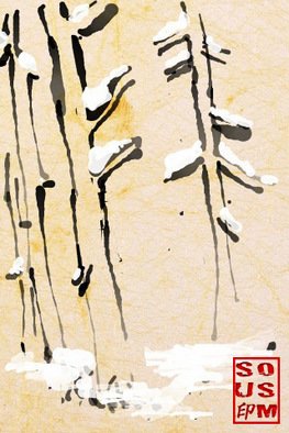 Debbi Chan: 'clothed with snow', 2011 Digital Art, Trees. Artist Description:    i love drawing these on my ipad. they are actually  hand drawn. then i can make prints of any size.                                                                                                                                                                                                                                                                                                                                                    the game of weo chi has a history many many hundreds of years old.  it is a intriguing game of strategy.                                                                                                                                                                                                                                                                                                                                                                                                                                    ...