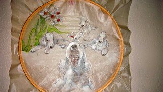 Debbi Chan: 'honoring bedlington  terriers', 2010 Watercolor, Dogs. Artist Description:   wow. i had no idea this painting could turn out this tender. watercolor/ ink on silk. ...