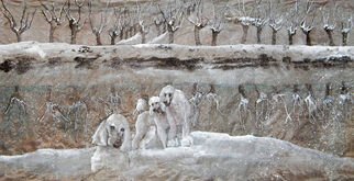 Debbi Chan: 'oodles of poodles', 2011 Watercolor, Dogs. Artist Description:  oh how i love this one. this is a feel good painting. a watercolor painted on silk.  ...