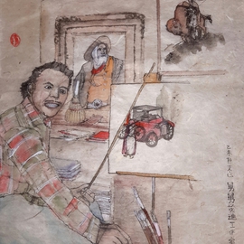 Debbi Chan Artwork portrait  of my uncle, 2015 Watercolor, Family
