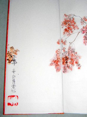 Debbi Chan: 'signature page book of trees', 2011 Artistic Book, Trees. Artist Description:    signature page from the folding album  and the detail image attached is the album cover with title. the book is for sale not these alone. the $2000 is the cost of the entire album. ...