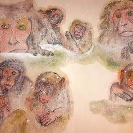 Debbi Chan Artwork snow monkey album, 2016 Artistic Book, Animals