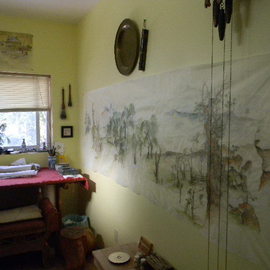 Debbi Chan Artwork ten feet of silk on the wall, 2011 Color Photograph, Home