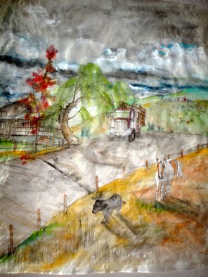 Debbi Chan: 'to run to drive to escape', 2010 Watercolor, Farm. Artist Description:    a picture with color. the color of movement. of freedom, of escape. ...