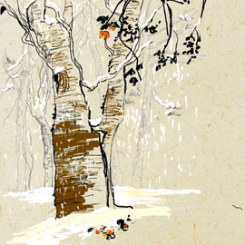 Debbi Chan Artwork winter trees, 2014 Digital Art, Trees