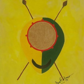 Gregory Roberson: 'Love Faithfulnes Harmony  Osram ne Nsorama', 2015 Acrylic Painting, Ethnic. Artist Description:  Spears and Shield collection. This collection has symbolic and spiritual meaning for the African Diaspora. The shield represent protection while the spear represents defense and offense. Each shield has unique symbol encompassing illuminating concepts for family and nation building as it pertains to the people of the African ...