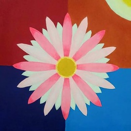 Gregory Roberson: 'Water Lily', 2015 Acrylic Painting, Floral. Artist Description:  Original Acrylic Painting on Masonite board. flower, abstract, geometric, contemporary, decorative ...