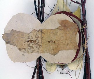 Mary-ellen Campbell: 'Rocks of Ages', 2007 Artistic Book, nature.  2 books of assorted handmade papers, woven together, hinged on branches, containing images, objects and text on nature and aging between 2 rock covers. ...