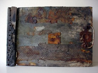 Mary-ellen Campbell: 'Rust Book', 2006 Artistic Book, Death.  Stab bound book made from old steamer trunk includes digital photos of deteriorating trunk and poem on rusted paper ...