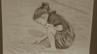 William Mccowan: 'Little beachcomber', 2009 Pencil Drawing, Children.   Pencil drawing of my daughter Catherine on the beach. I would like to offer prints before too long.* Prints available limited addition of 100 signed and numbered prints- $300 -  ...