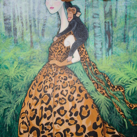 Susan A. Piazza: 'Monkey Business', 2009 Acrylic Painting, Beauty. 
