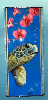 Jeff Monsein: 'Imaginarium   Sea Turtle', 2007 Mixed Media, Surrealism.  This is one of my Imaginarium series of paintings that are aquariums of the mind.   ...