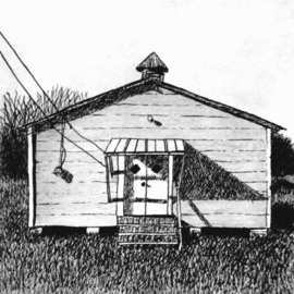Keith Thrash: 'Church with Cupola', 1986 Pencil Drawing, Landscape. Artist Description: Small rural church near Gallion. Pencil shading over copier print of ink drawing....