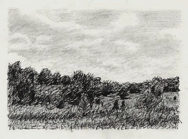 Keith Thrash  'Summer Landscape', created in 1986, Original Drawing Other.