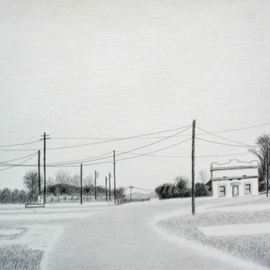 Keith Thrash: 'Vacant Lots in Winter', 2005 Pencil Drawing, Landscape. Artist Description:  The old train station on River Hill in Tuscaloosa, off Greensboro Avenue. ...