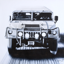 Sreejith Krishnan  Kunjappan: 'humvee', 2015 Marker Drawing, Automotive. Artist Description: The Hummer H1 or theHumveeis an American iconic automobile more popular for its off road capabilities and military applications.  It is still considered to be the king when it comes to conquering terrain of any kind.  This marker render is of a Humvee roaring at you and it ...
