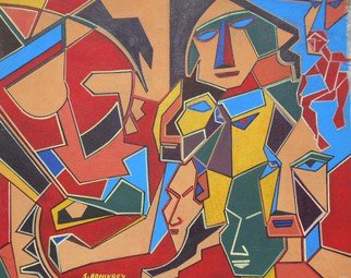 Shribas Adhikary: 'fantacy city', 2015 Pastel Drawing, Abstract Figurative.      I created this work of art I did not duplicate the work of an artist. Mixed feelings and fantasy geometric form in my art is to hide variations.              ...