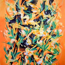 Svetlana Sokolova: 'narcissist dance', 2021 Other Painting, Floral. Artist Description: Despite the fact that winter is still ahead, I suddenly felt a strong desire for spring  For me, blooming daffodils are always associated with the beginning of spring. Narcissists know how to surprise and enchant, to awaken long- forgotten memories aEUR|...