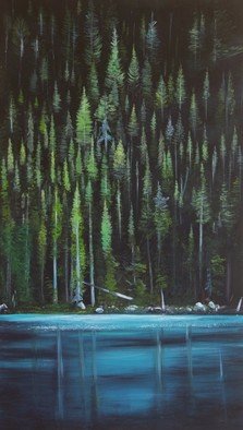 Anastasia Ovcharenko: 'the forest', 2019 Gouache Drawing, Trees. The artwork is painted on canvas with gouache. ...