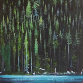 Anastasia Ovcharenko: 'the forest', 2019 Gouache Drawing, Trees. Artist Description: The artwork is painted on canvas with gouache. ...