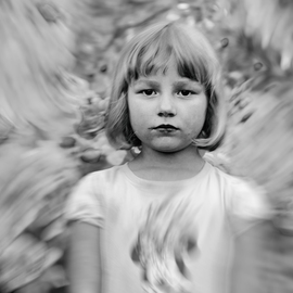 Tomislav Stajduhar: 'swirl girl', 2017 Black and White Photograph, People. Artist Description: Portrait of a young girl caught in a visual swirl. ...