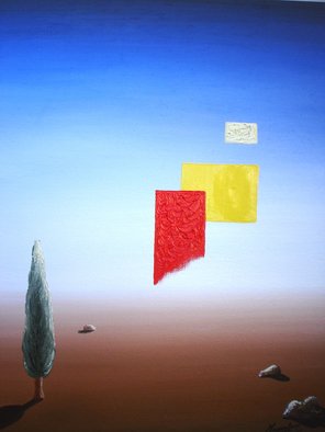 Massimiliano Stanco: 'Mirage', 2007 Oil Painting, Surrealism.  Mirage is the representation of our subconscious mind, where we can find ourselves lost in an arid deserted area, having the choice to enter and/ or to escape the emptyness and the solitairy life that lives in us. ...