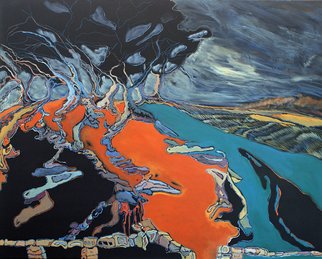 John Roof: 'The Last Orgy', 2008 Acrylic Painting, Abstract Landscape. 