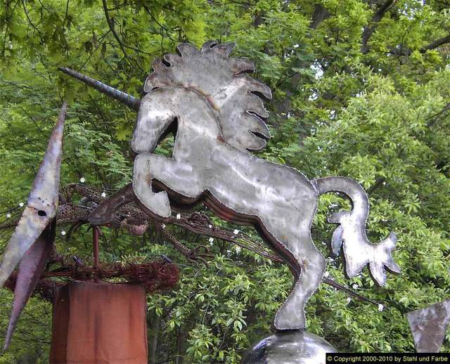 Henning Block  'Steelhorse Rising Unicorn', created in 2010, Original Sculpture Steel.