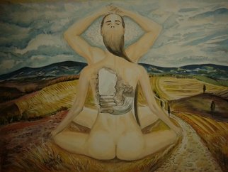 Esztella Sandor: 'Satori', 2014 Watercolor, Meditation.  