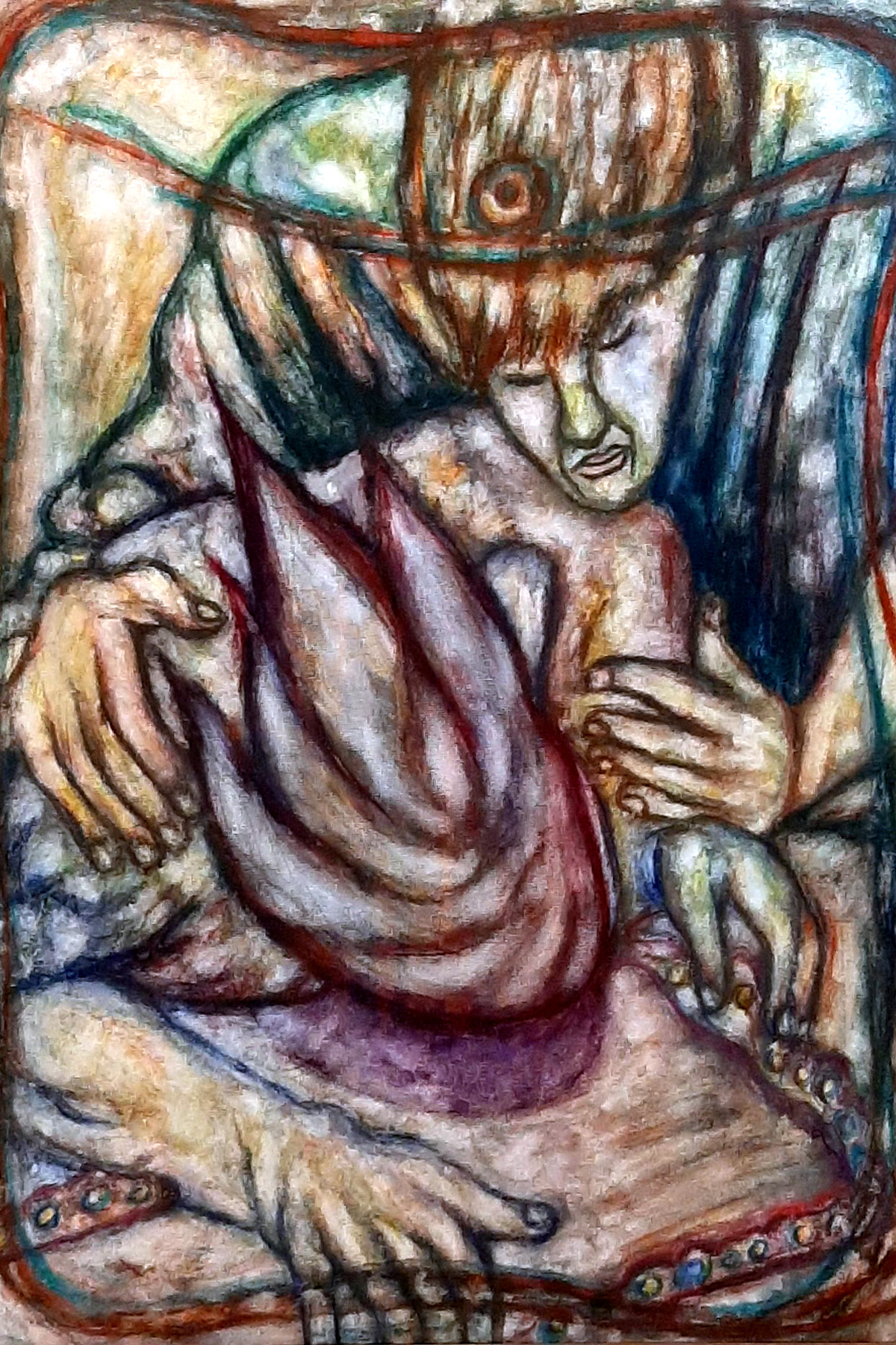 Stephen Mead: 'PocketTwo', 1995 Watercolor, Political.  Evocative griefconsolation, incorporated into the series Blue Heart Diary, part of the DVD Captioned Closeness, Indieflix.  com. ...