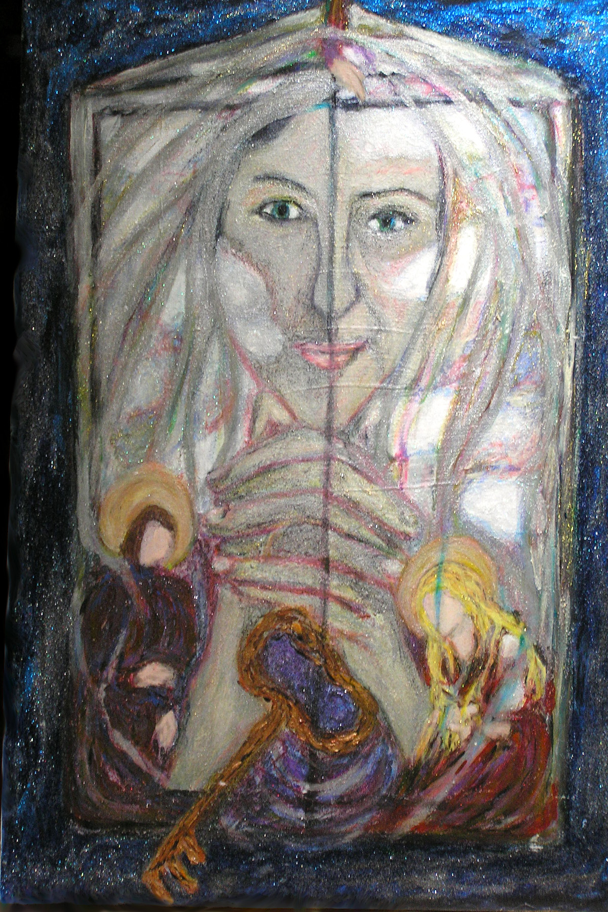 Stephen Mead: 'RidingTheElevatorIntoTheSky', 2002 Mixed Media, Life.  Spiritual meditation derived from the Anne Sexton poem, part of the series 