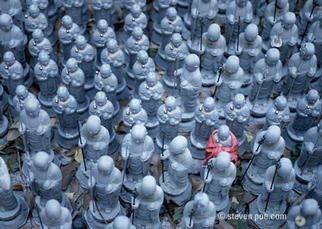 Steven Poe: 'One Cool Monk', 1991 Color Photograph, Travel. Artist Description: A collection of Buddha prayer offerings outside a temple in Kamakura, Japan. ...