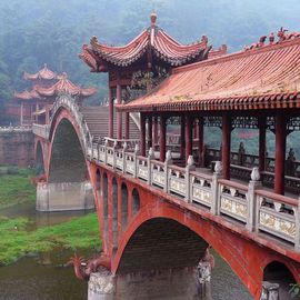 Steve Scarborough: 'Bridge to the Temple Wu', 2015 Digital Photograph, Landscape. Artist Description:  China, bridge ...